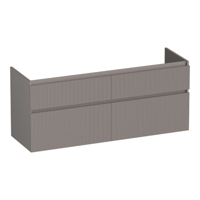 BRAUER Delight Wavy wastafelonderkast 140 4 softclose lades - greeploos - 2 sifon uitsparingen - mat taupe