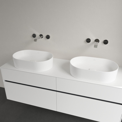 Villeroy & Boch Collaro opzetwastafel ovaal 56x36cm zonder overloop zonder kraangat ceramic+ stone white OUTLETSTORE