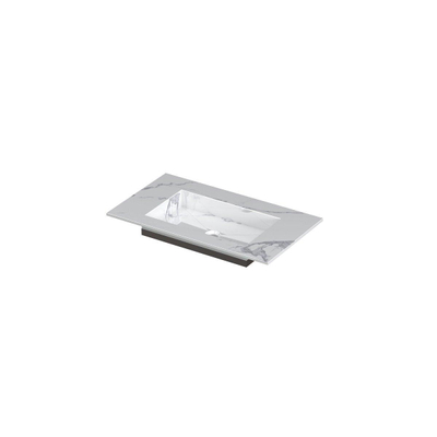 INK Post wastafel - 80x45x1cm - 1 wasbak - 0 kraangaten - keramiek Statuario glans
