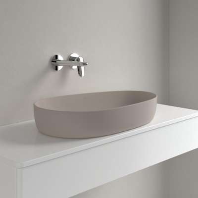 Villeroy & Boch Antao Opzetwastafel - 65x40x14.6cm CeramicPlus - zonder overloop - mat almond (beige)