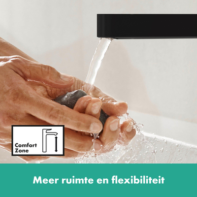 Hansgrohe Finoris 1 greeps wastafelkraan - 260 met afvoerplug - mat zwart