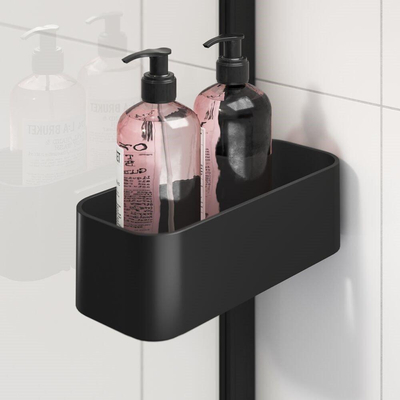 Sealskin inc. douche à l'italienne type a3 100x200cm avec panier de douche verre de sécurité transparent de 8mm avec revêtement anti-calcaire noir mat