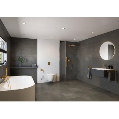 GROHE Rainshower SmartActive 310 Cube Hoofddouche - 31x31cm - 2 straalsoorten - wandarm 43cm - geborsteld warm sunset