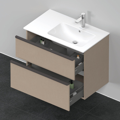 Duravit D-neo Meuble sous vasque 81x46.2x62.5cm 2 tiroirs Lin mat