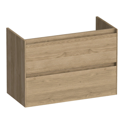 BRAUER Inspire wastafelonderkast ondiep 80 2 softclose lades - greeploos - 1 sifon uitsparing - Sunlit