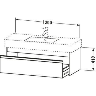 Duravit Ketho Meuble sous-lavabo avec 1 tiroir 120x45.5x41cm pour Vero 032912 basalte