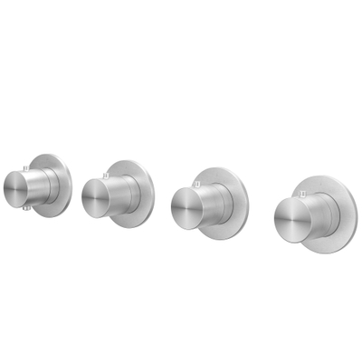 IVY Concord Partie apparente - pour mitigeur thermostatique encastré - 3 robinets d’arrêt - symmetry - rosaces rondes - RVS316 - brossé