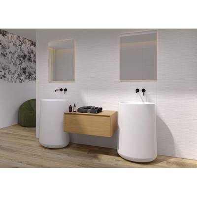 SAMPLE Terravito Avorio wandtegel - 60x120cm - gerectificeerd - Betonlook - White mat (wit)