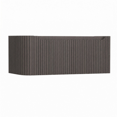 H&R Badmeubelen Juice Wastafelonderkast - 100x45x40cm - linkerhoek afgerond - 3D-front - 1 lade - geïntegreerde greep - wenge