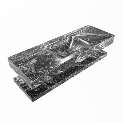 MONDIAZ ALAN - DLUX Badkamermeubelset - 130cm - planchet - Lava - vrijhangende wastafel - wasbak midden - 1 kraangat - Lava
