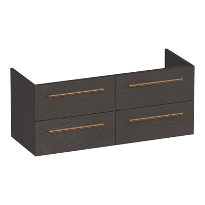 BRAUER Trust wastafelonderkast 120 excl. opbouwgrepen 4 softclose lades en 2 sifon uitsparingen - Timber Anthracite
