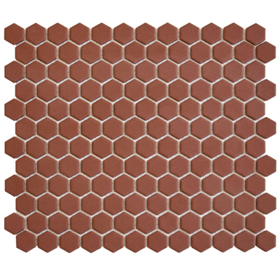 The Mosaic Factory Hexagon mozaïektegel - 26x30cm - 5mm - hexagon - R11 - mat terra cotta (rood)
