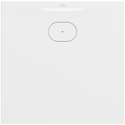 Villeroy & Boch Ecora douchebak - 80x80x3.5cm - afvoer korte zijde - white alpine (wit)