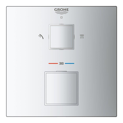 GROHE Grohtherm cube Kit d'habillage pour mitigeur thermostatique encastré avec inverseur pour douche à main et de tête chromé