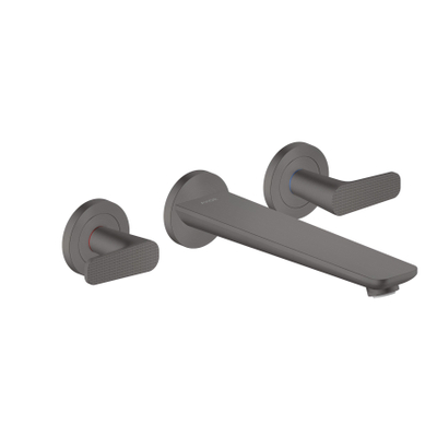 Hansgrohe Axor Citterio C afbouwdeel v. 3-gats inbouw badkraan wandmontage en cubic cutvoorsprong 22.2cm - brushed black chrome