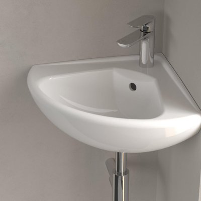 Villeroy & Boch O.novo Compact hoekfontein - 41.5x41.5cm CeramicPlus - White Alpine (glans wit)