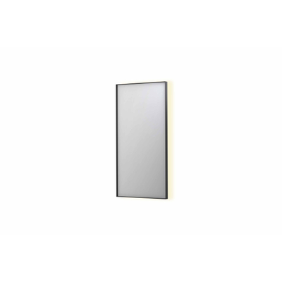 INK SP32 miroir - 50x4x100cm rectangulaire en cadre acier incl LED indirecte - chauffage - changement de couleur - dimmable et interrupteur - noir mat