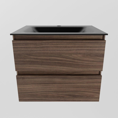 Mondiaz AIVY Ensemble de meuble - 60x45x50cm - 1 trou de robinet - 1 vasque Urban Solid surface - Centre - 2 tiroirs - avec miroir - Melamine Mocha