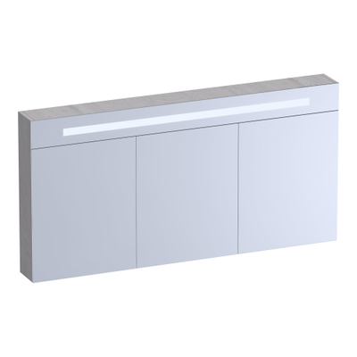 BRAUER Promise Deluxe armoire de toilette - 140x70x15cm - avec éclairage 3 portes miroir double face - Forest Seashell