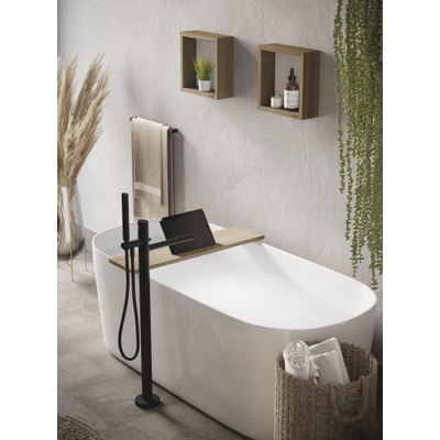 Looox Wood collection Boîte murale 60x30cm avec panneau arrière chêne blanc blanc mat