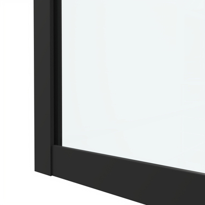 Saniclass Casus Cabine de douche 100x100x200cm Carré accès d'angle verre clair profilé Noir mat