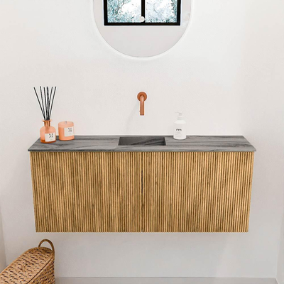 Mondiaz JOYA-DLUX 100cm toiletmeubel - kleur Oak - Wastafel FAYE positie Midden Zonder kraangat kleur Sombra.