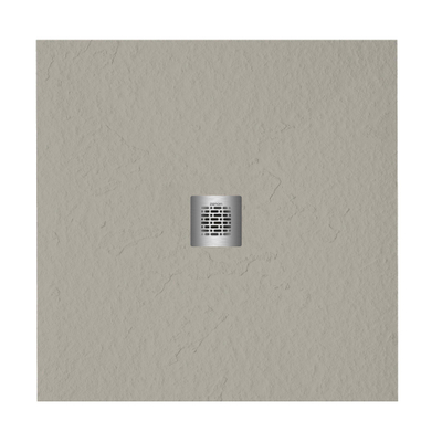 ZEZA Grade receveur de douche - 80x80cm - antidérapant - antibactérien - marbre minéral - carré - mat new pearl (beige)