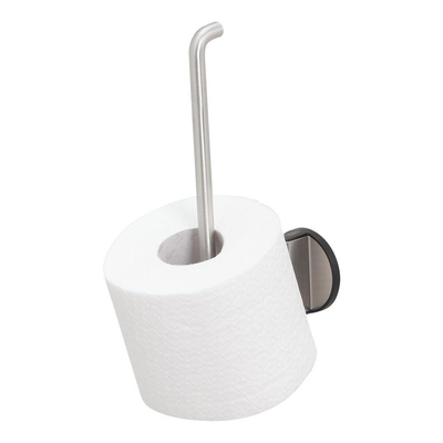 Tiger Tune Reserverolhouder - 2 rollen - wandmodel - zelfklevend - geborsteld RVS/zwart