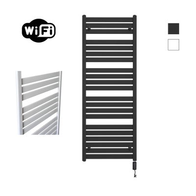 Sanicare HVW - Moda Elektrische Radiator - 160x60cm - 1159W - wifi - thermostaat - zwart - rechtsonder - mat zwart