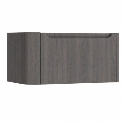 H&R Badmeubelen Juice Meuble sous lavabo - 80x45x40cm - angle gauche arrondi - 1 tiroir - poignée intégrée - Wengé