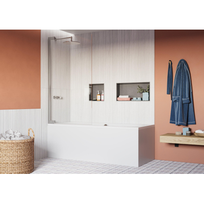 Crosswater Asura Scharnierend badscherm - 90x150cm - gepolijst RVS