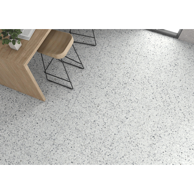 Terravito Belmiro wand- en vloertegel - 59.5x59.5cm - 9.5mm - Vierkant - gerectificeerd - Terrazzo - mat wit - Confetti cold