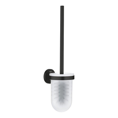 Grohe Start accessoiresset 3-in-1 - closetrolhouder - zonder klep - handdoekhaak - met closetborstelgarnituur - met glazen inzet - mat zwart
