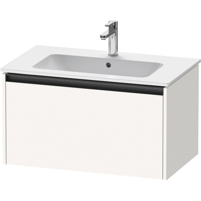 Duravit Ketho 2 meuble sous-lavabo avec 1 tiroir 81x48x44cm avec poignée anthracite blanc super mat