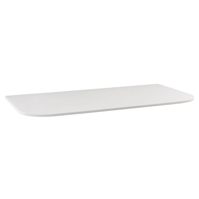 Saniclass Terra Topblad met ronde hoeken - 101x46x1.2cm - geen voorgeboorde gaten - solid surface - wit mat