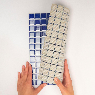 La mosaïque Mosaic Factory Barcelona - carreau mosaïque - 30x30cm - carrelage mural - carré - porcelaine bleu foncé brillant