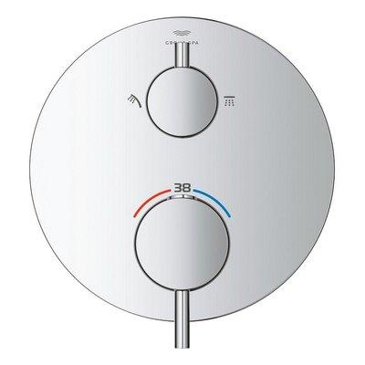 Grohe Atrio thermostatische afdekset met omstel chroom