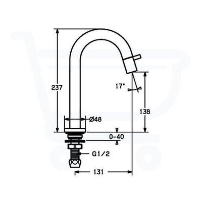 Hansa Hansanova Style toiletkraan 131mm inclusief vaste uitloop chroom OUTLETSTORE