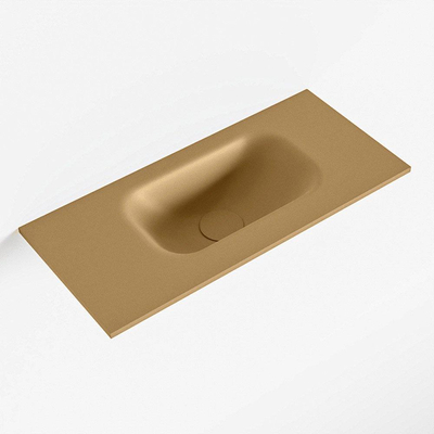 Mondiaz EDEN Fontaine - 50x23x0.9cm - lavabo droit - sans trous de robinet - pour meuble de toilettes - Solid surface - Oro