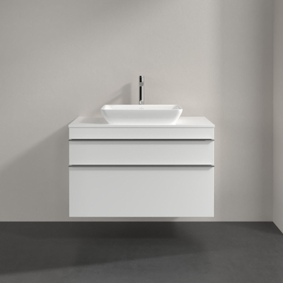 Villeroy & Boch Venticello Meuble sous lavabo 95.7x50.2x60.6cm avec 2 tiroirs pour lavabo à poser central blanc brillant