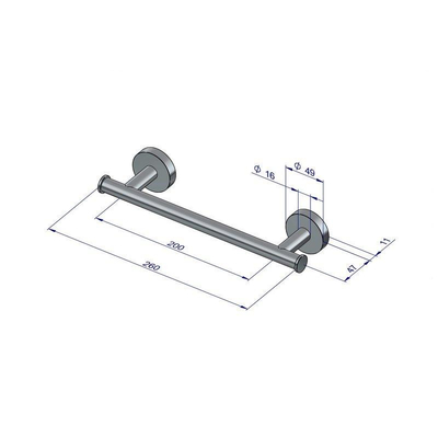 Plieger Como handdoekbeugel magnetisch 260mm chroom