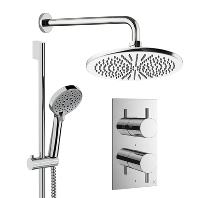Crosswater MPRO inbouw regendoucheset – Ø30 cm hoofddouche – ronde handdouche – 2 hendels – chroom