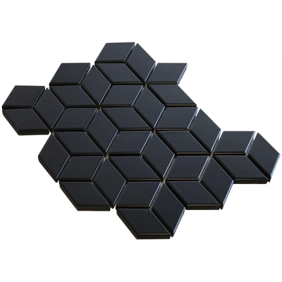 The Mosaic Factory Paris Carrelage mosaïque 26.6x30.5cm carrelage mural intérieur et extérieur bucket porcelaine noir mat
