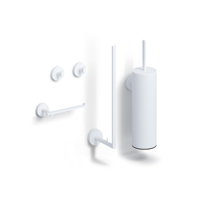 Clou Flat ensemble d'accessoires pour toilettes blanc mat