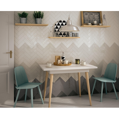 Equipe Cerámicas Premium Countri Pour carreau mural - 20x6.5cm - 8mm - Gris Claro Brillant