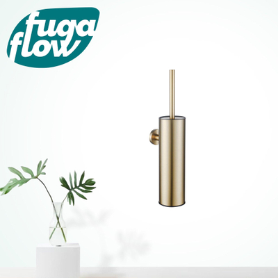 FugaFlow Efficiente Acces toiletborstelhouder - gesloten model - wand - rond - geborsteld messing (goud) -