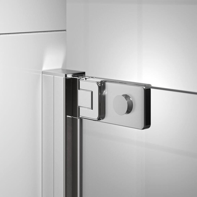 Sealskin inc. porte battante en retrait 100x200cm verre de sécurité transparent de 8 mm avec revêtement anti-calcaire argenté brillant
