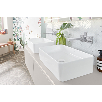 Villeroy & Boch Collaro lavabo à poser - rectangulaire 56x36cm - sans trop-plein sans trou de robinetterie blanc