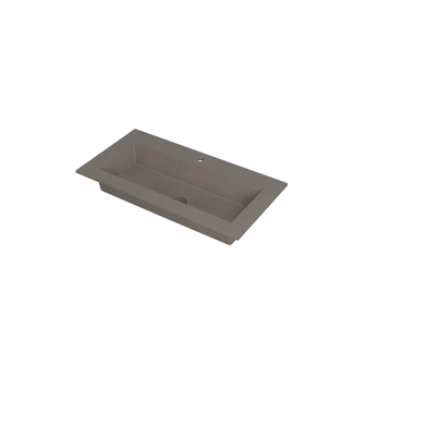 INK Kraft wastafel - 90x45x1cm - 1 wasbak - 1 kraangat - Quartz beton