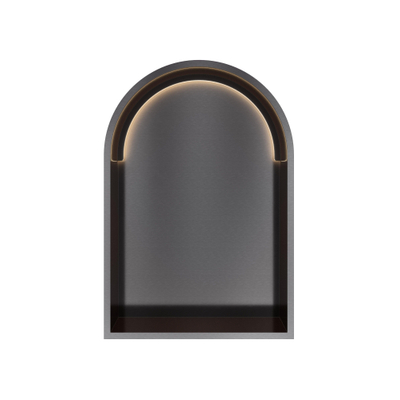 Hotbath &MORE Inbouwbox of inbouwnis Toogmodel - 30x45x10cm - met LED - IP44 - PVD - geborsteld zwart